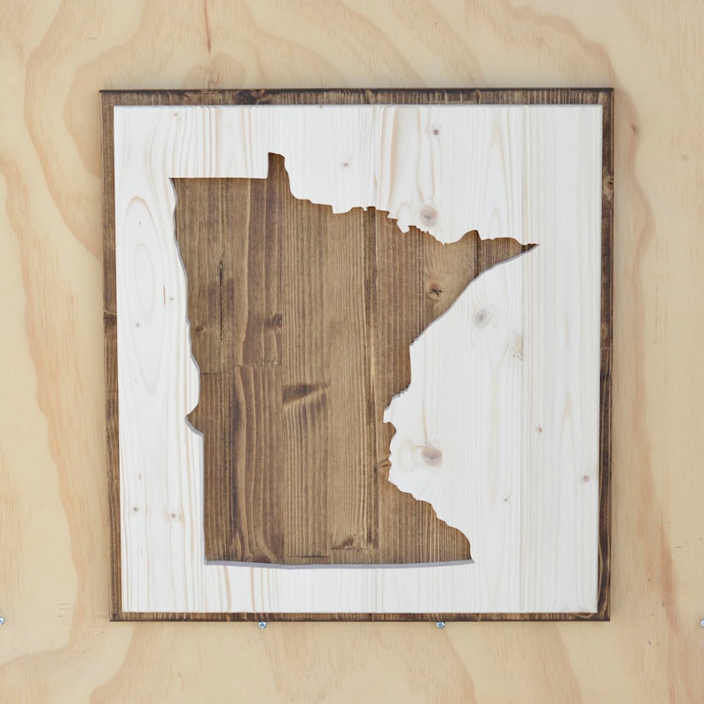 Minnesota State Wood Plaque Silhouette | Etsy