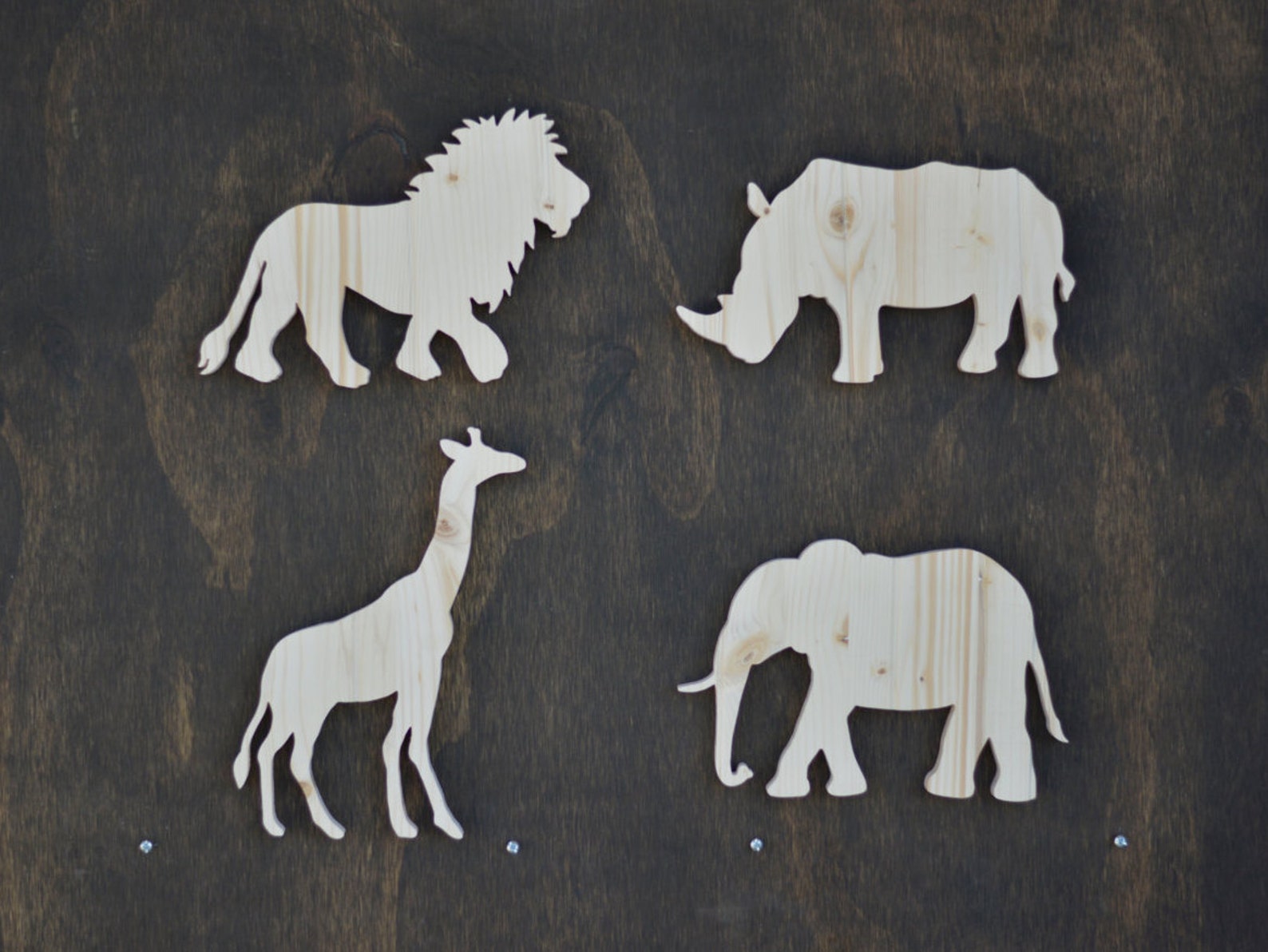 Wood Safari Animal Cutouts Etsy