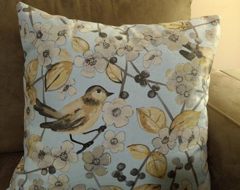 16x16 Bird Pillow Cover - Decorative Pillow Cover, Couch Pillow Cover, Throw Pillows - Birds, Branches - Ready To Ship