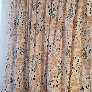 Botanical Flowers and Plants Curtains - Art Gallery Bluebells and Buttercups - Any Size Curtain Panels, Valances - Made To Order