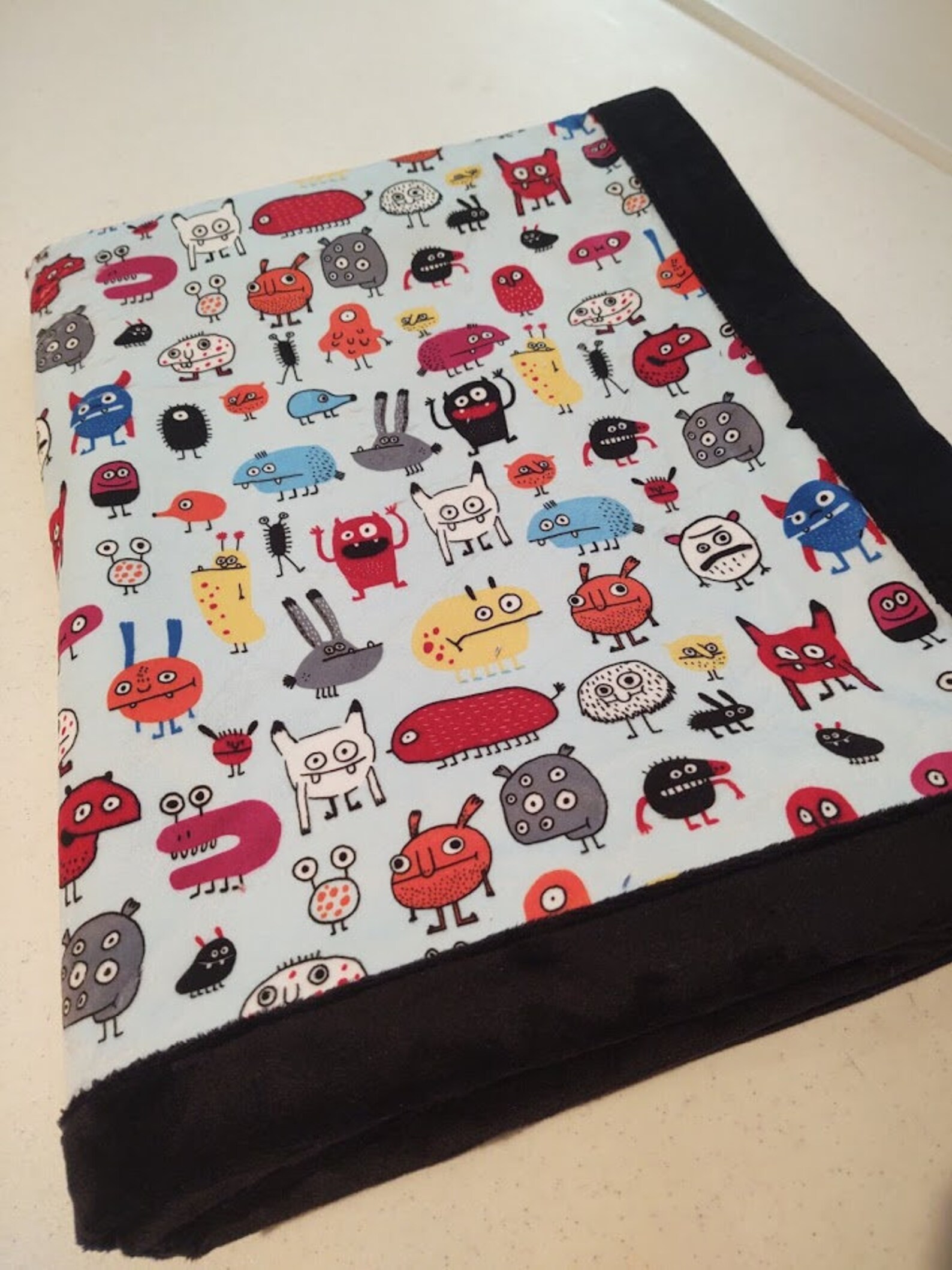 Monsters Blanket Boy Blanket Minky Both Sides Prêt à Etsy France