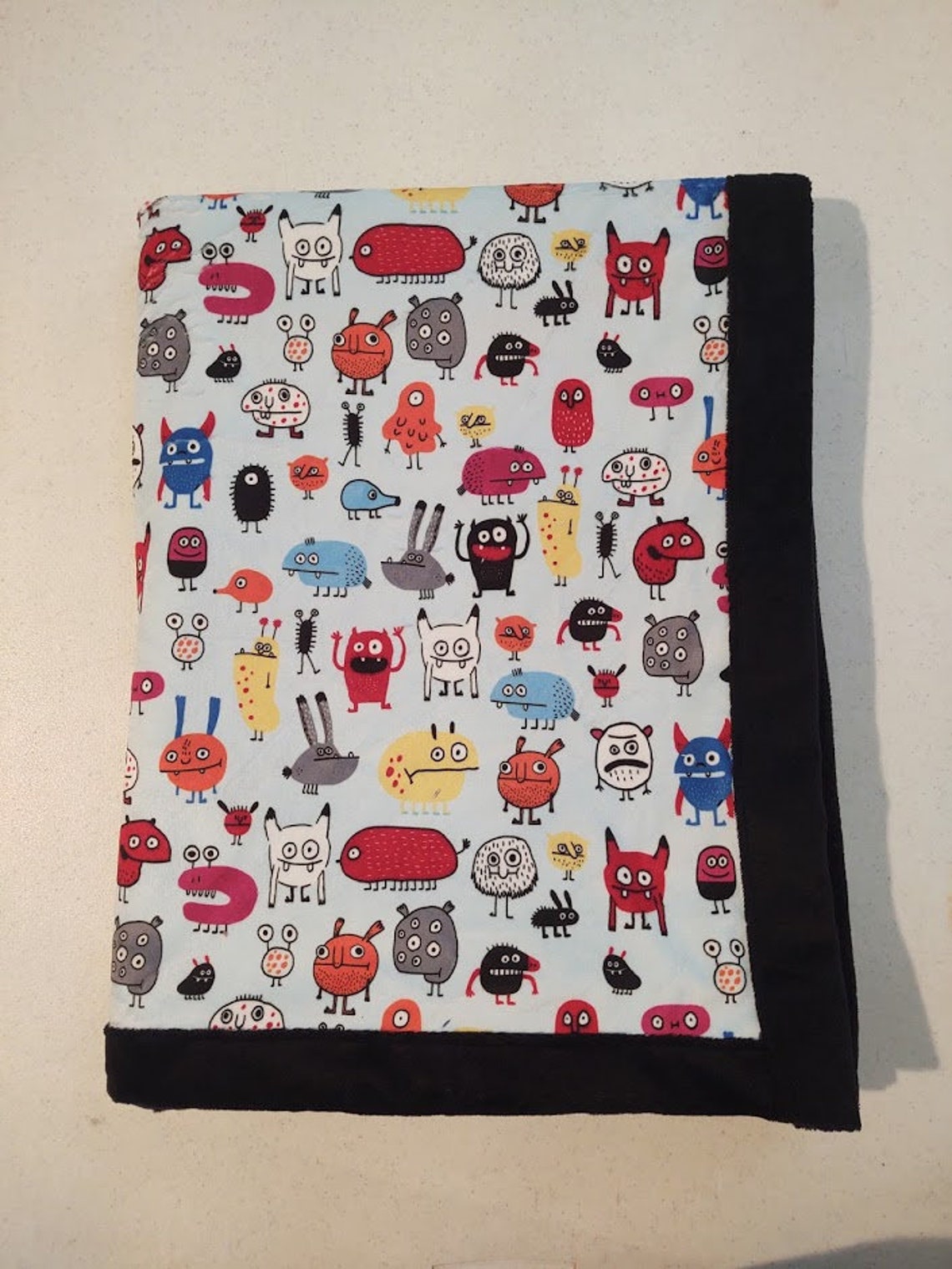 Monsters Blanket Boy Blanket Minky Both Sides Prêt à Etsy France