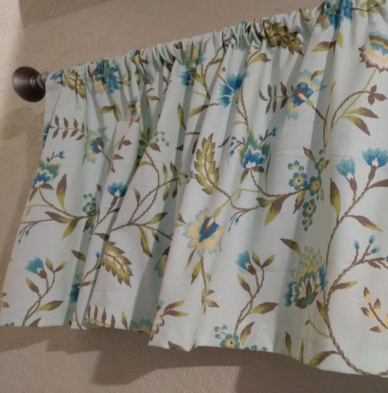 Bathroom Flowers And Leaves Made To Order Bedroom Waverly Carolina Crewel Valance for Kitchen