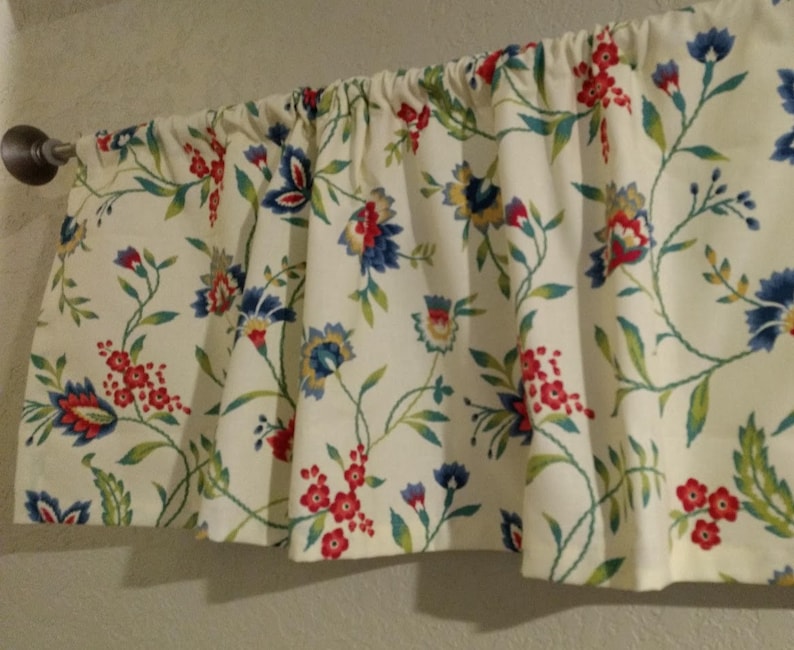 Bathroom Flowers And Leaves Made To Order Bedroom Waverly Carolina Crewel Valance for Kitchen