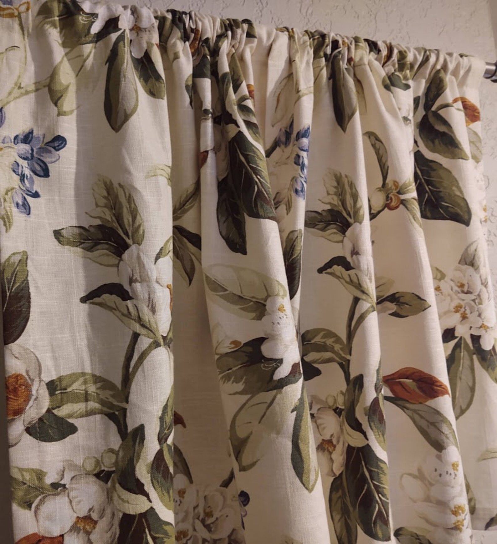 Flower Curtains Waverly Live Artfully Any Size Curtain Etsy