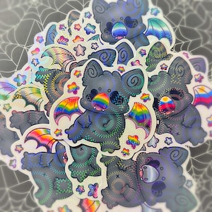 Holografische vinylstickers Bat LGBT Pride