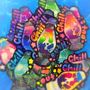 Lavalamp LGBT Pride vinyl holografische stickers