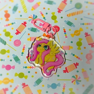 Fluttershy Pony Acrylic Keychain