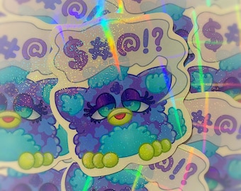 Adesivo in vinile olografico Furby