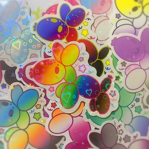 Holografische vinylstickers LGBT Pride-ballonhond
