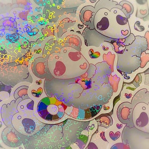 LGBT Pride Opossum vinyl holografische stickers
