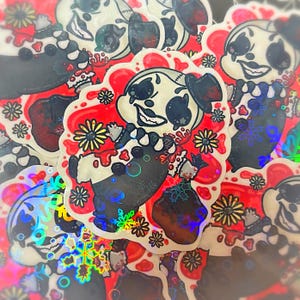 Pegatina de vinilo holográfica de Art The Clown