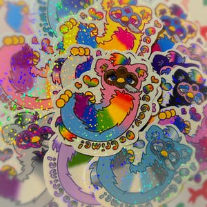 Holografische vinylstickers Long Furby LGBT Pride