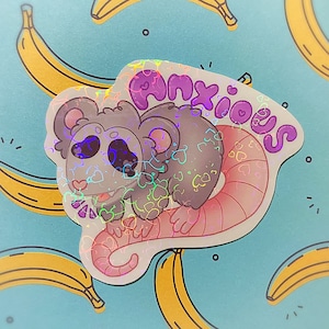 Opossum Angst Holo Vinyl Aufkleber