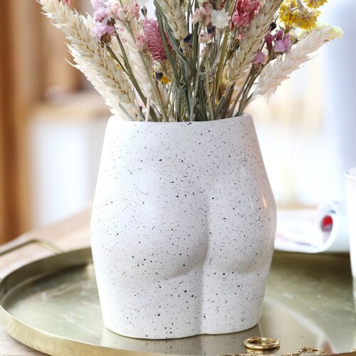 Ceramic Speckled Bum Vase H14cm Etsy