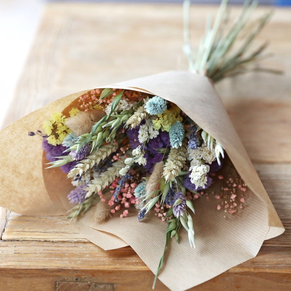Pastel Dried Flower Bouquet Etsy