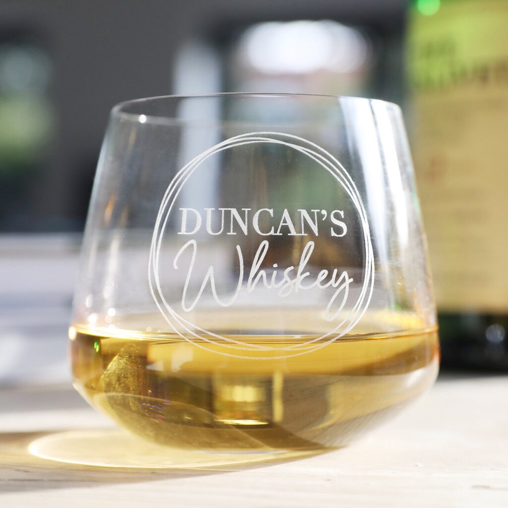 Personalised Name Whiskey Glass Etsy
