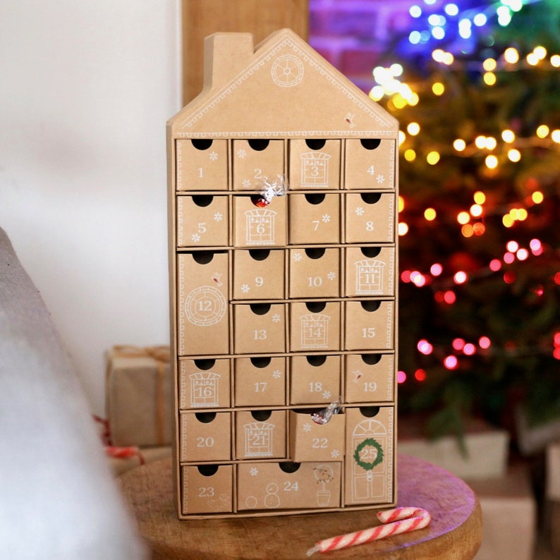 Fill Your Own Cardboard House Advent Calendar Etsy