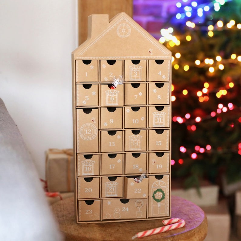 Fill Your Own Cardboard House Advent Calendar Etsy