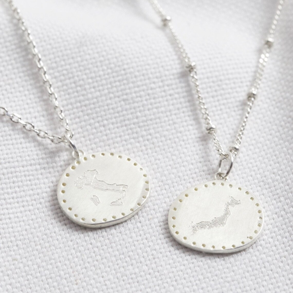 Personalised Sterling Silver Engraved Place Disc Necklace