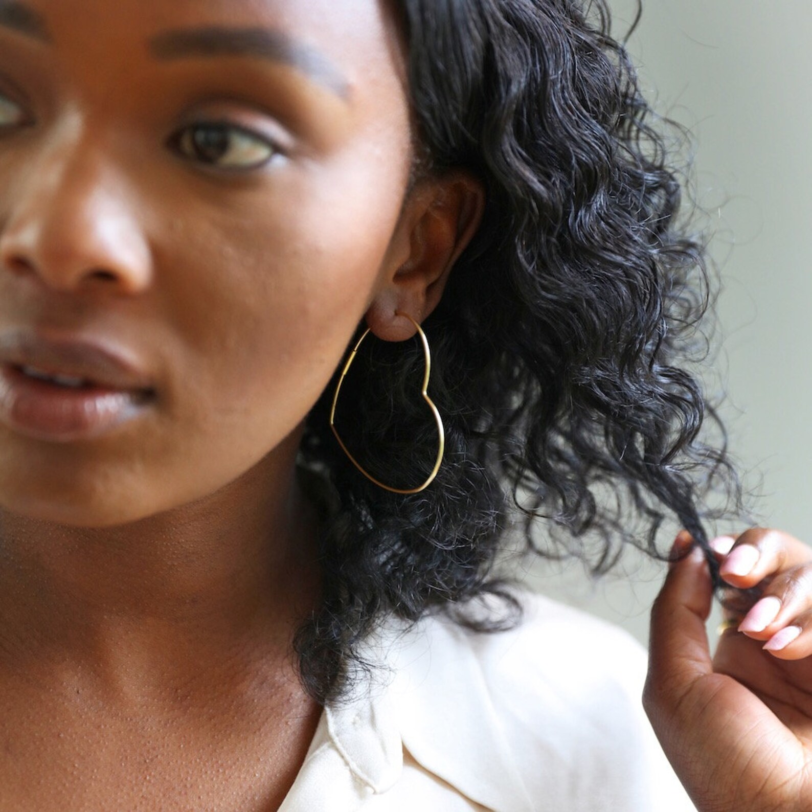 Große dünne Herz Ohrringe Silber Gold Roségold | Etsy