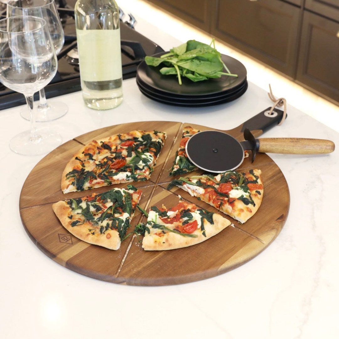 Pizza Cutter & Serving Board Set Etsy