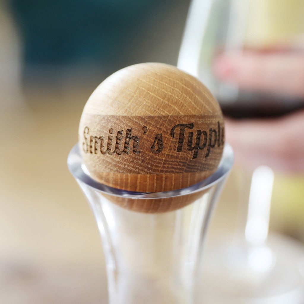 Sagaform Wine Carafe With Personalised Oak Stopper Dinner Etsy UK
