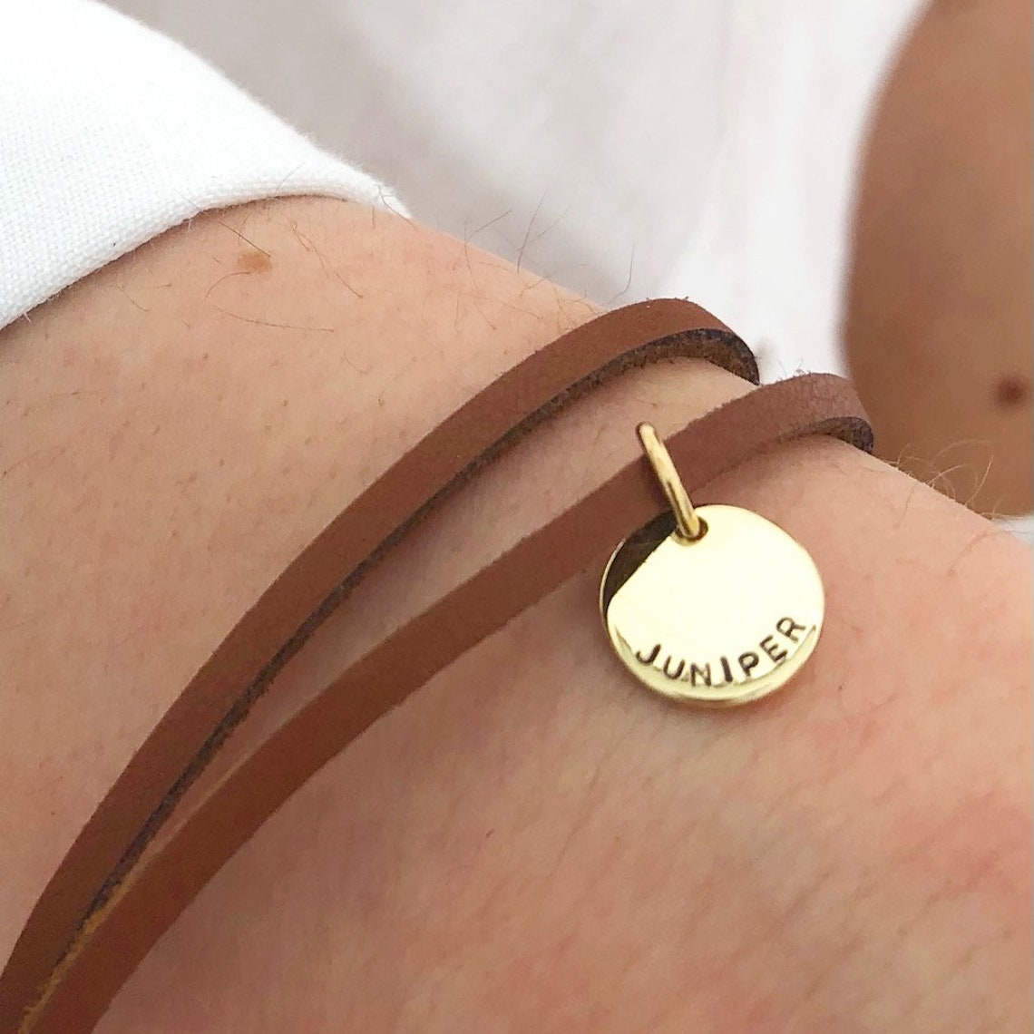 Personalised Adjustable Leather Cord and Charm Bracelet | Etsy