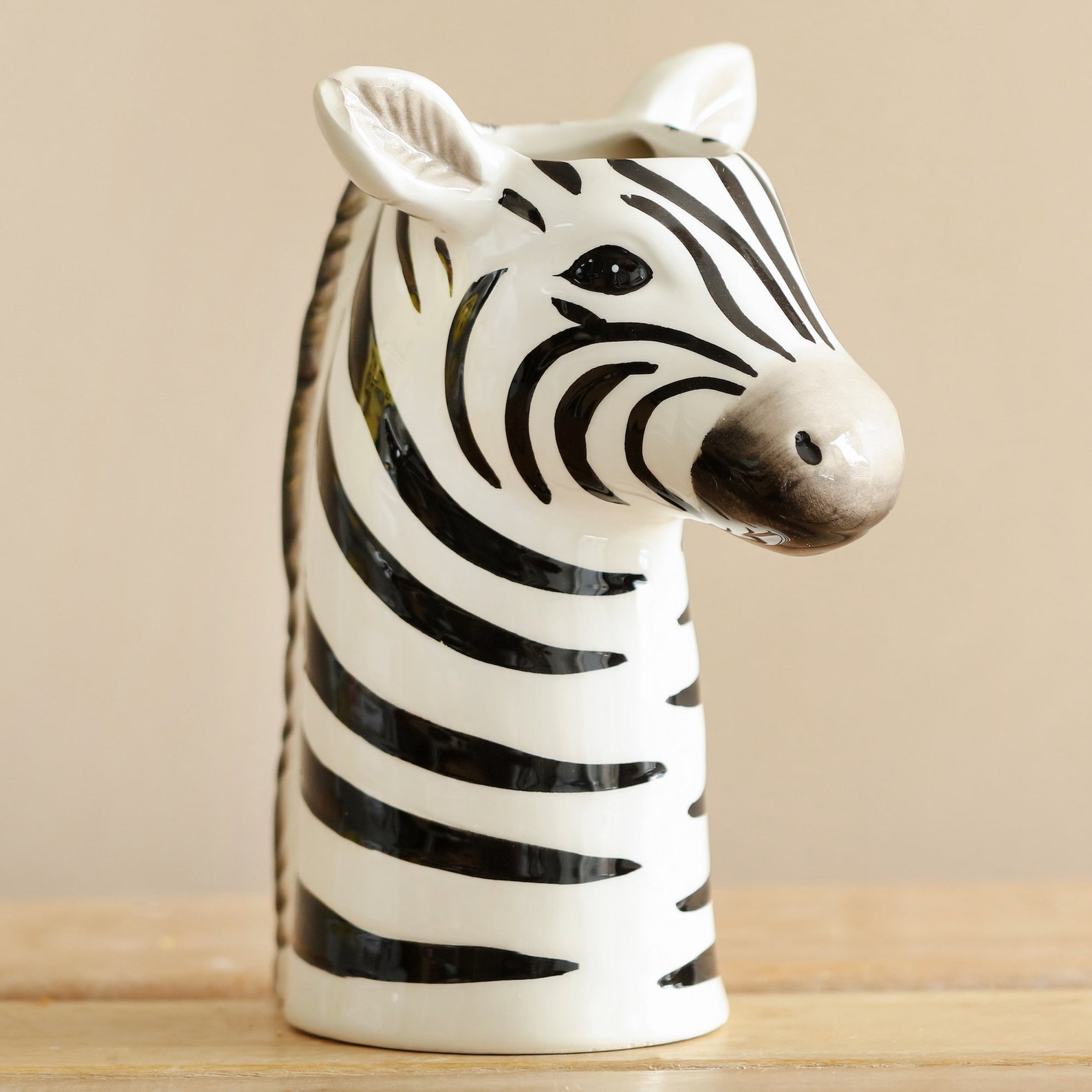 Ceramic Zebra Head Vase Etsy