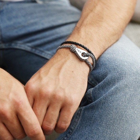 Men's Personalised Adjustable Rope Bracelet in Vintage | Etsy
