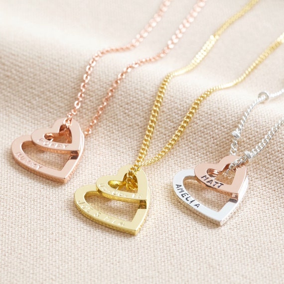 Heart Outline Pendant Necklace Gold 