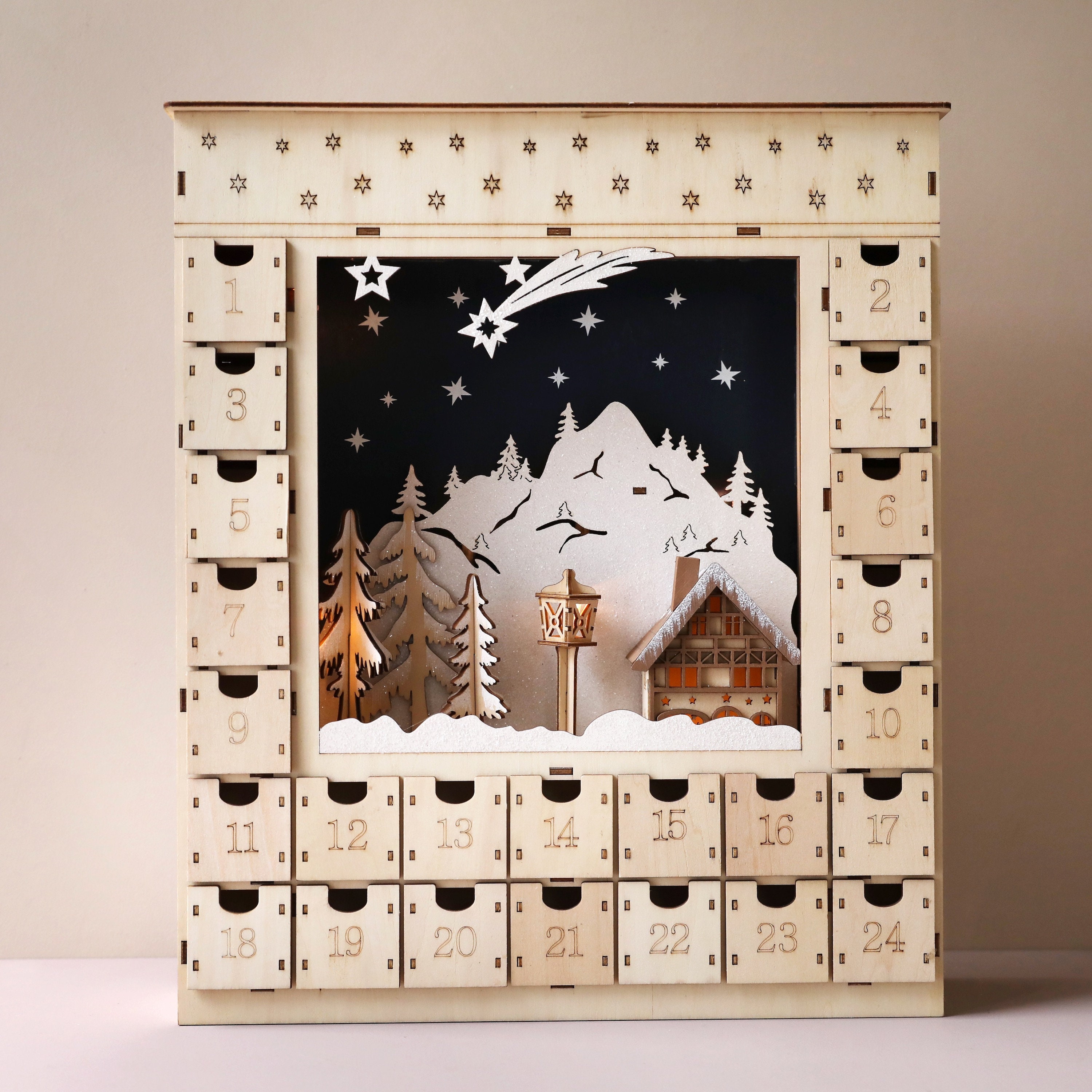 Alpine House Wood Advent Calendar Magnolia Ubicaciondepersonas cdmx 