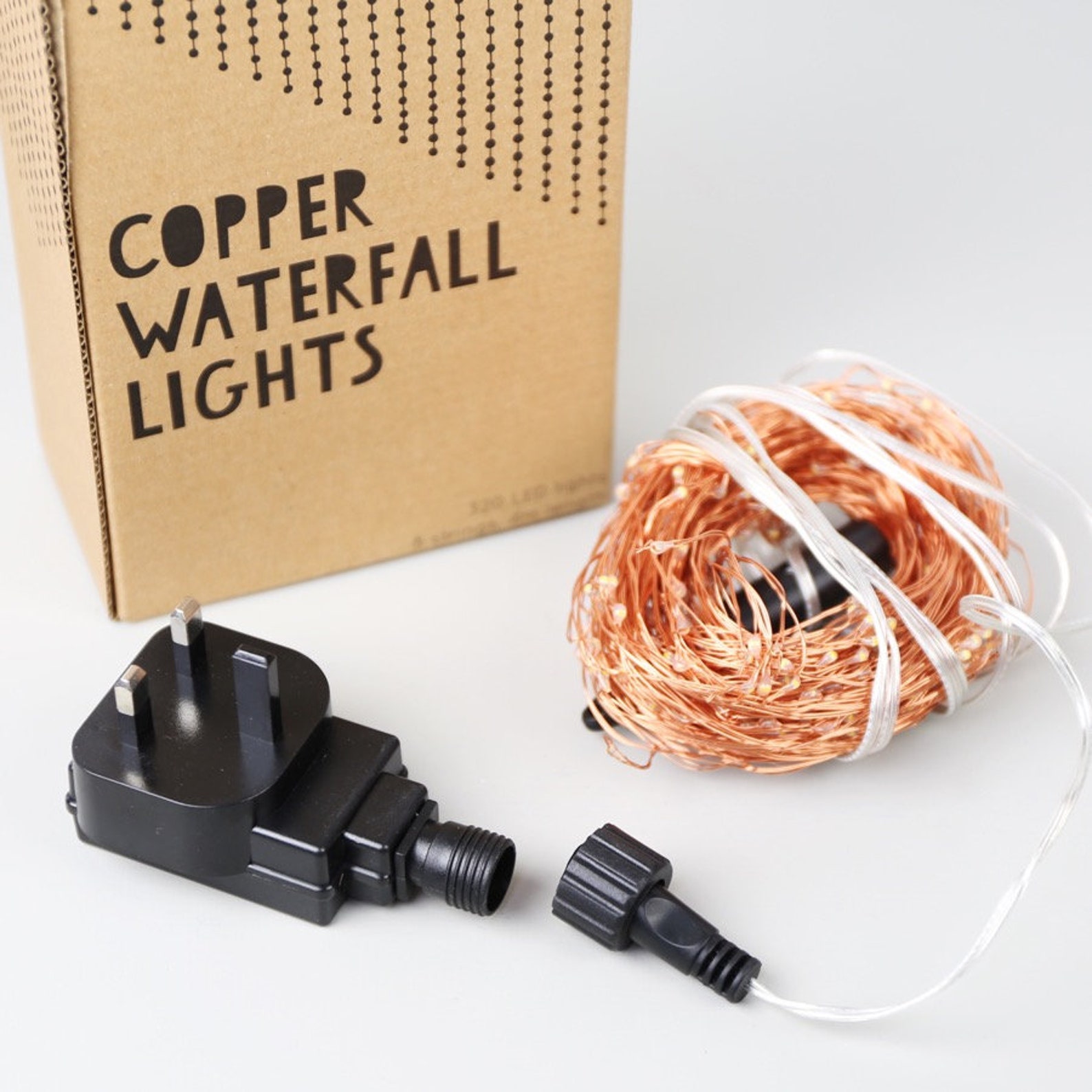 Plug in Copper Wire Waterfall String Lights Etsy