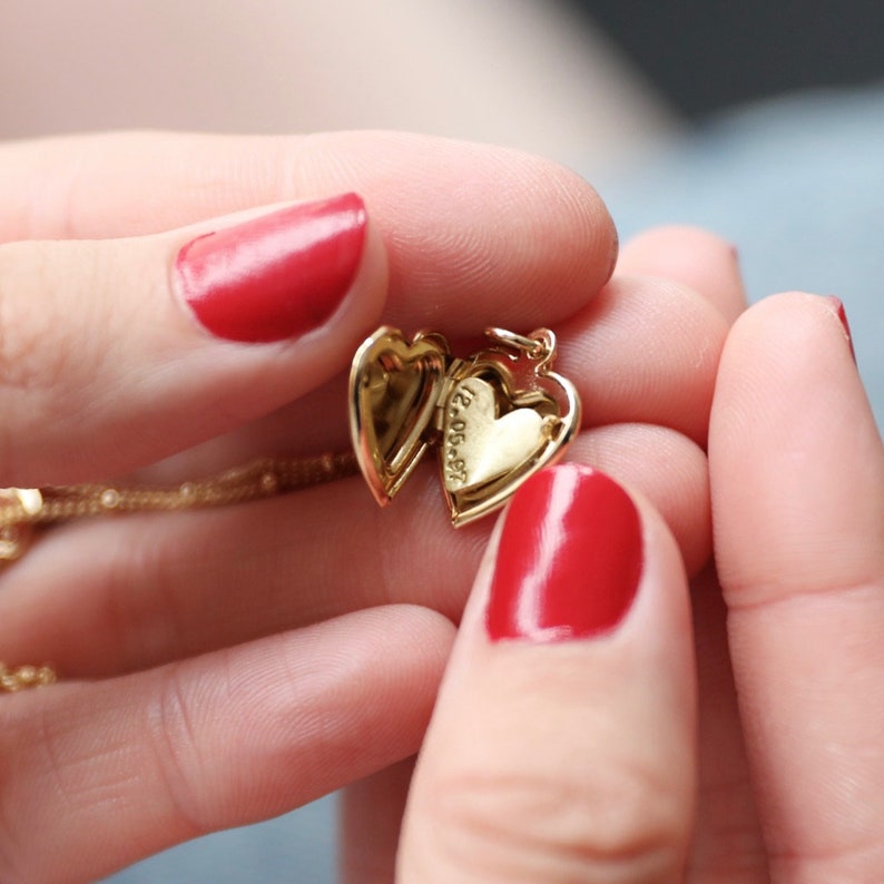 Personalised Engraved Heart Locket Necklace Silver Gold Etsy