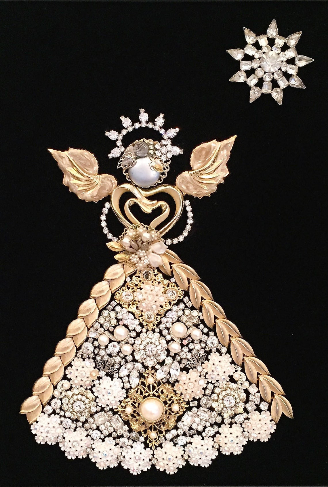 Costume/Vintage Jewelry Framed Art of an Angel Etsy