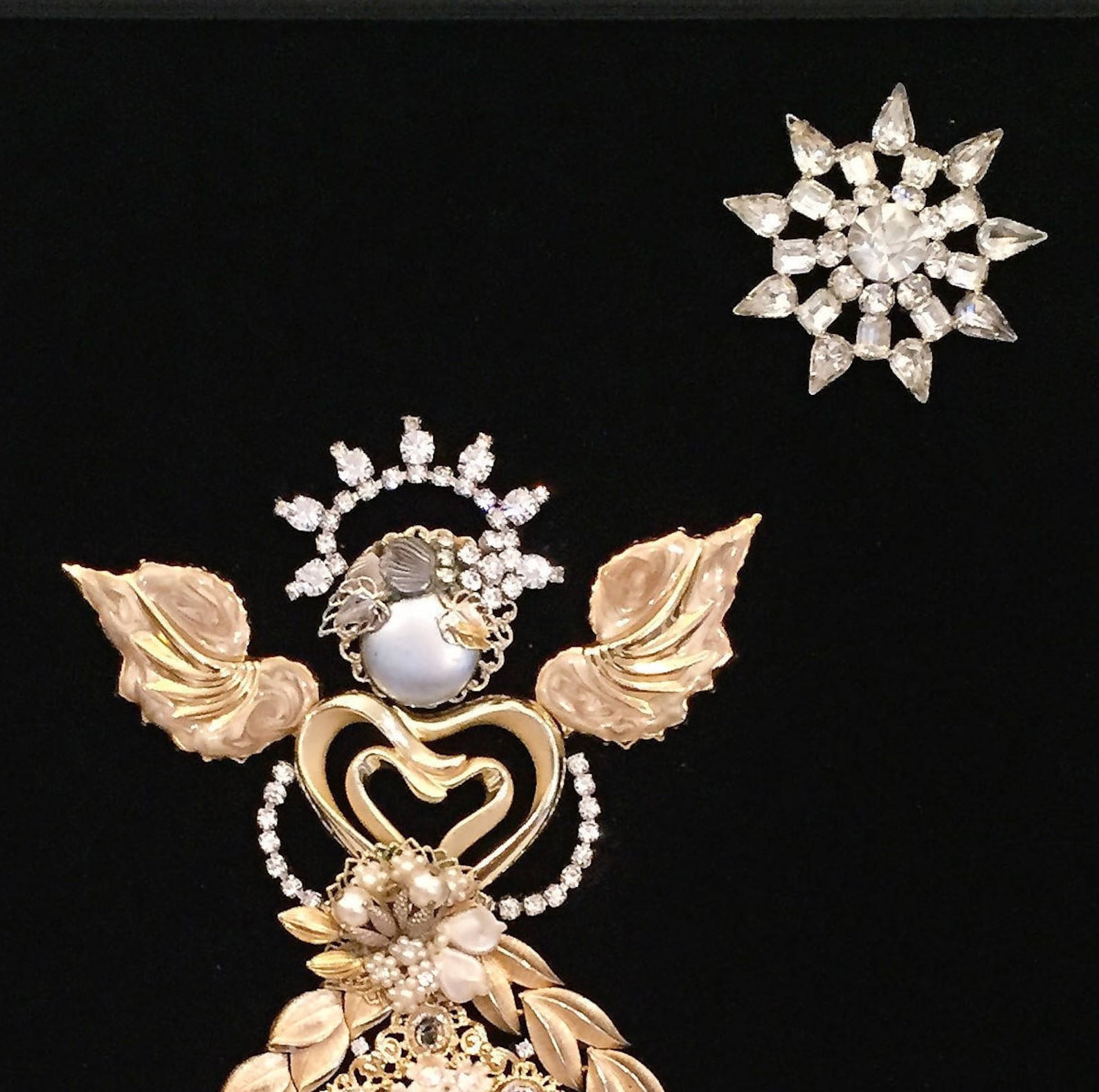 Costume/Vintage Jewelry Framed Art of an Angel Etsy