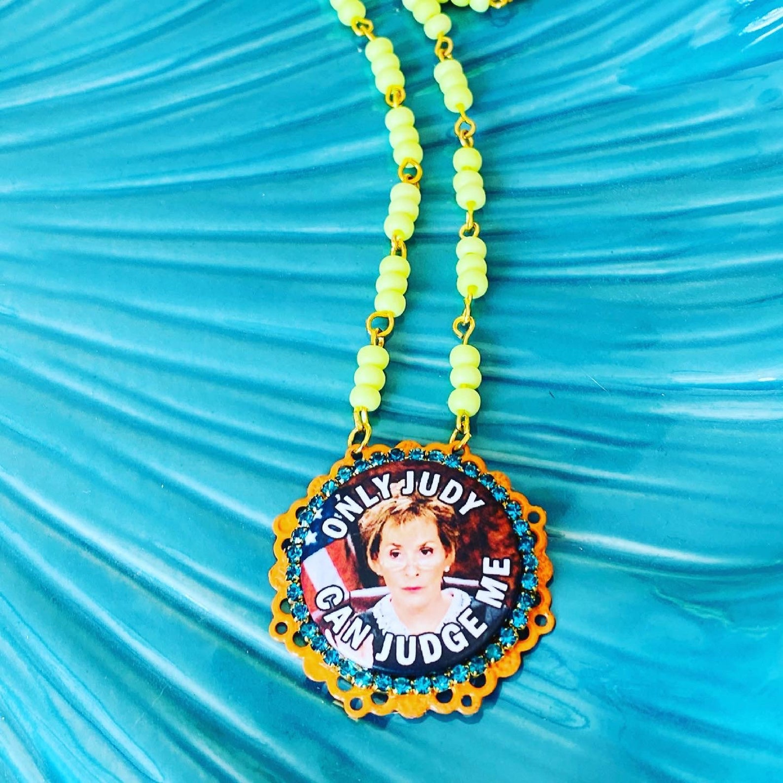 Judge Judy collage necklace repurposed necklace Judge Judy Etsy