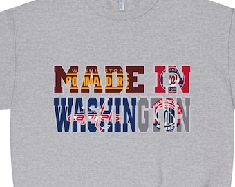 Made in Washington Front Print Unisex Sweatshirt, DC Sports Crewneck Plüsch Warm