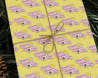 Happy Mother's Day Geschenkpapier, Kunstdruck (Matt oder Glänzend)