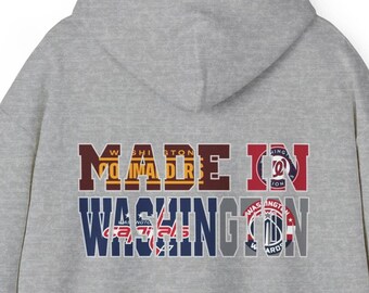 DC Sports Hoodie, Plüsch-Fleece-Mischung, Made in Washington