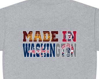 Washington DC Sports Sweatshirt: Unisex Plüsch Fleece Rundhalsausschnitt