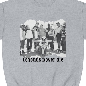 Bluza z okrągłym dekoltem „Legendy nigdy nie umierają” z filmu „The Sandlot”: retro film o baseballu