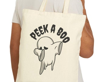Peek a Boo Ghost Halloween-canvas draagtas