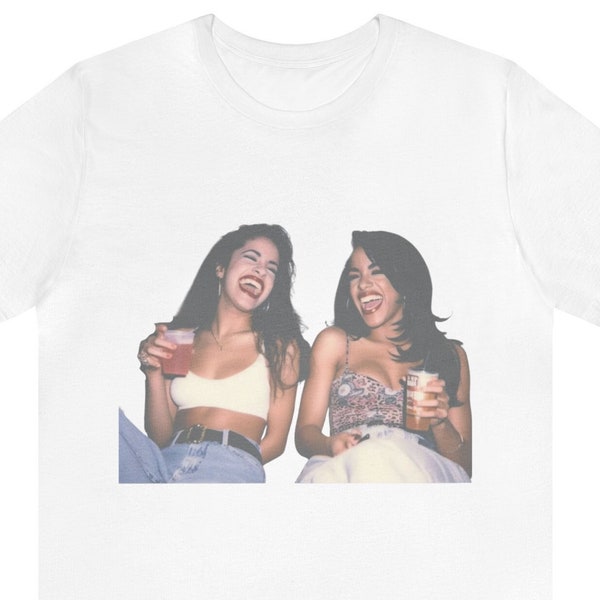 Vintage look tshirt of Selena and Aaliyah, sweater Unisex t-shirt Crewneck shirt, R&B princess and Queen of Cumbia