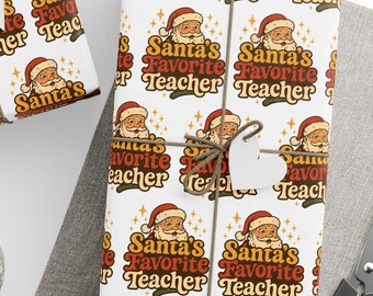 Weihnachtsgeschenkpapiere, Santa's Lieblingslehrer-Geschenkverpackung für festliche Feiertagsverpackungen