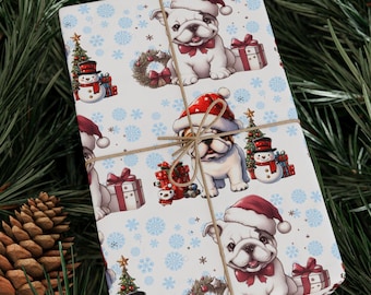Bulldogge Weihnachtsgeschenkpapier, Feiertag Hund Geschenkpapier