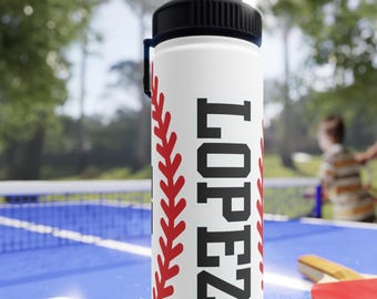 Personalized Stainless Steel Water Bottle with Sports Lid: 18 oz