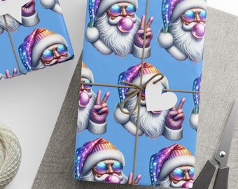 Nikolaus Weihnachtsgeschenkpapier mit festlichem Bubble Gum Design
