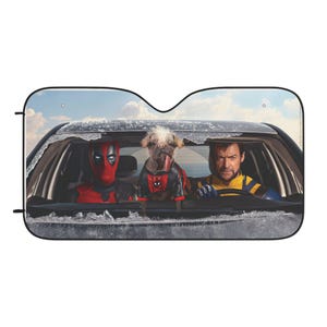 Deadpool Wolverine Car Sun Shade: Funny Auto Accessory Gift