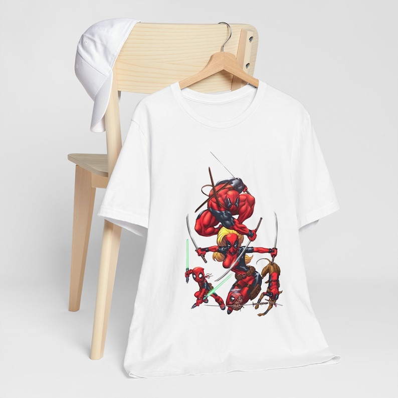 Deadpool Multiverse T-Shirt: Funny Comic Unisex Crewneck White